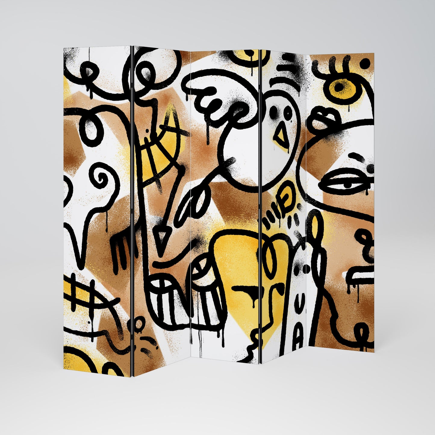 URBAN CANVAS Decorative 5-Panel Room Divider