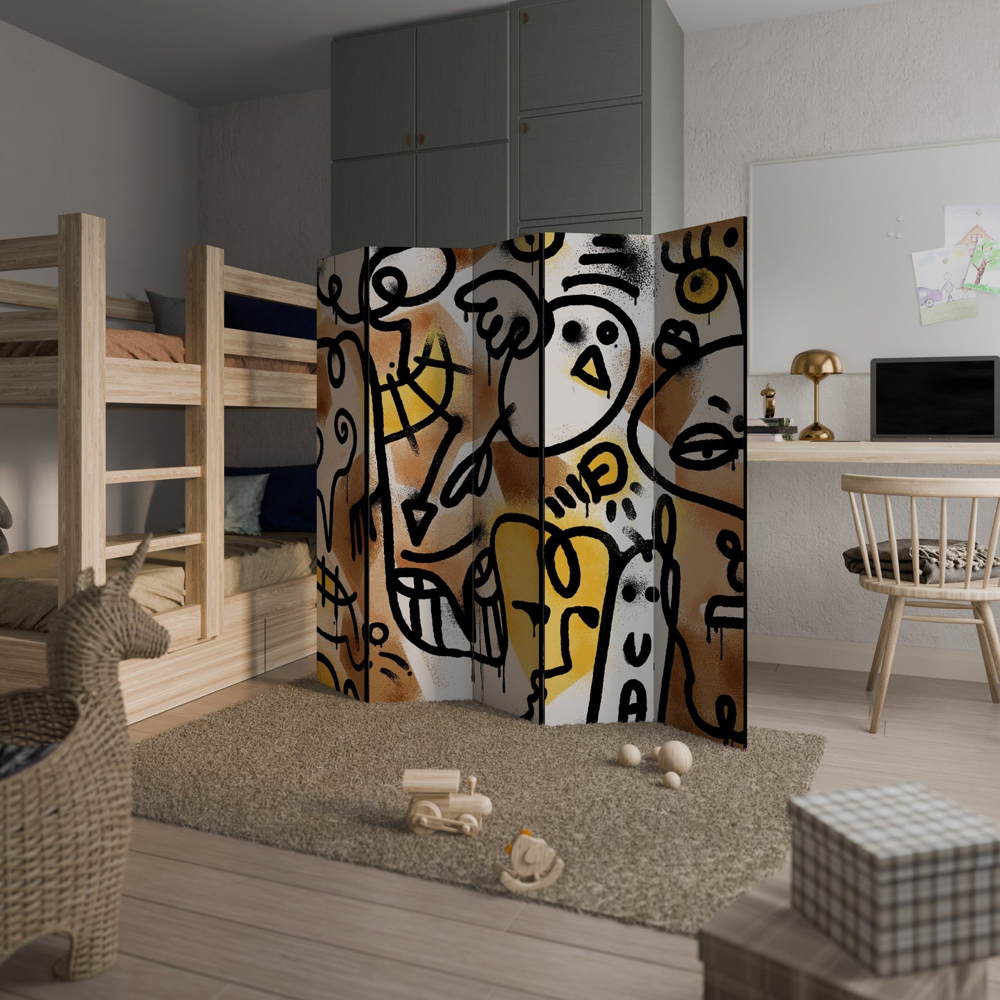 URBAN CANVAS Decorative 5-Panel Room Divider