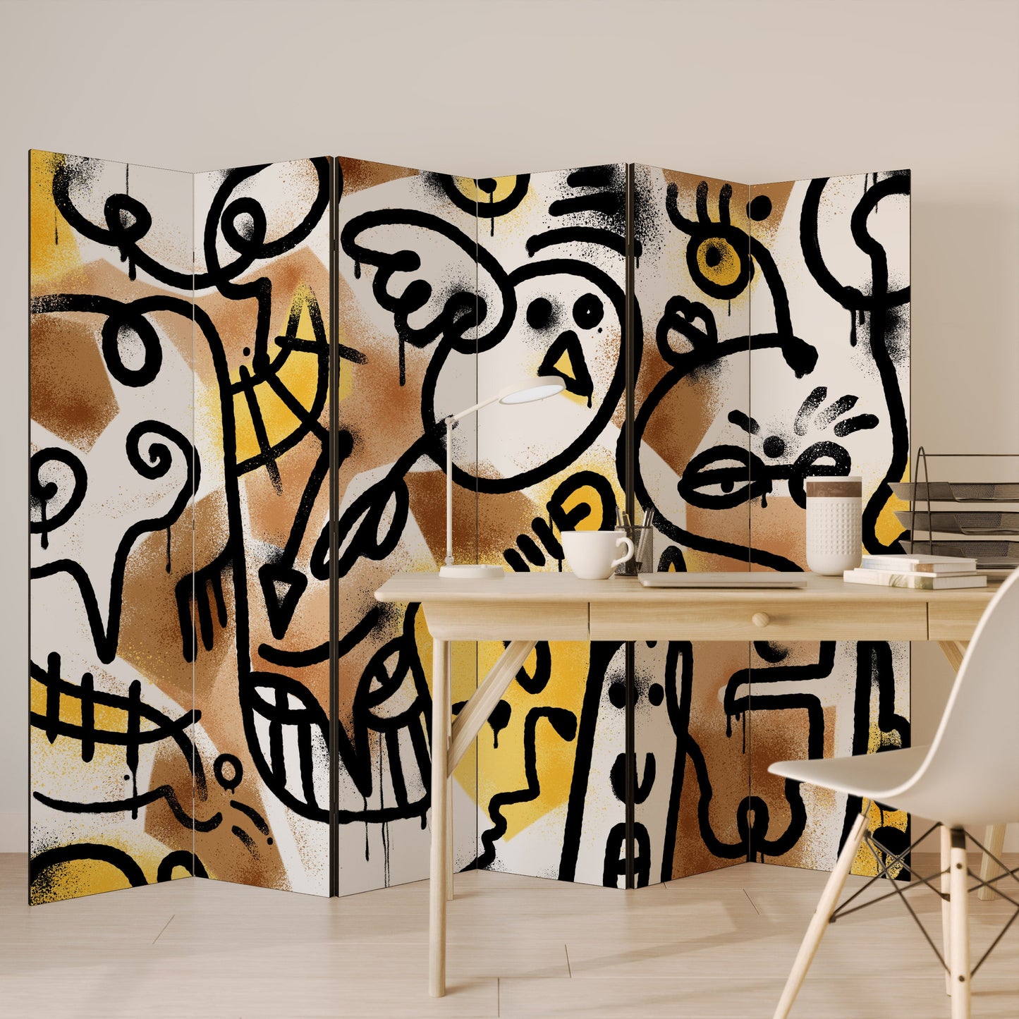 URBAN CANVAS Decorative 6-Panel Room Divider