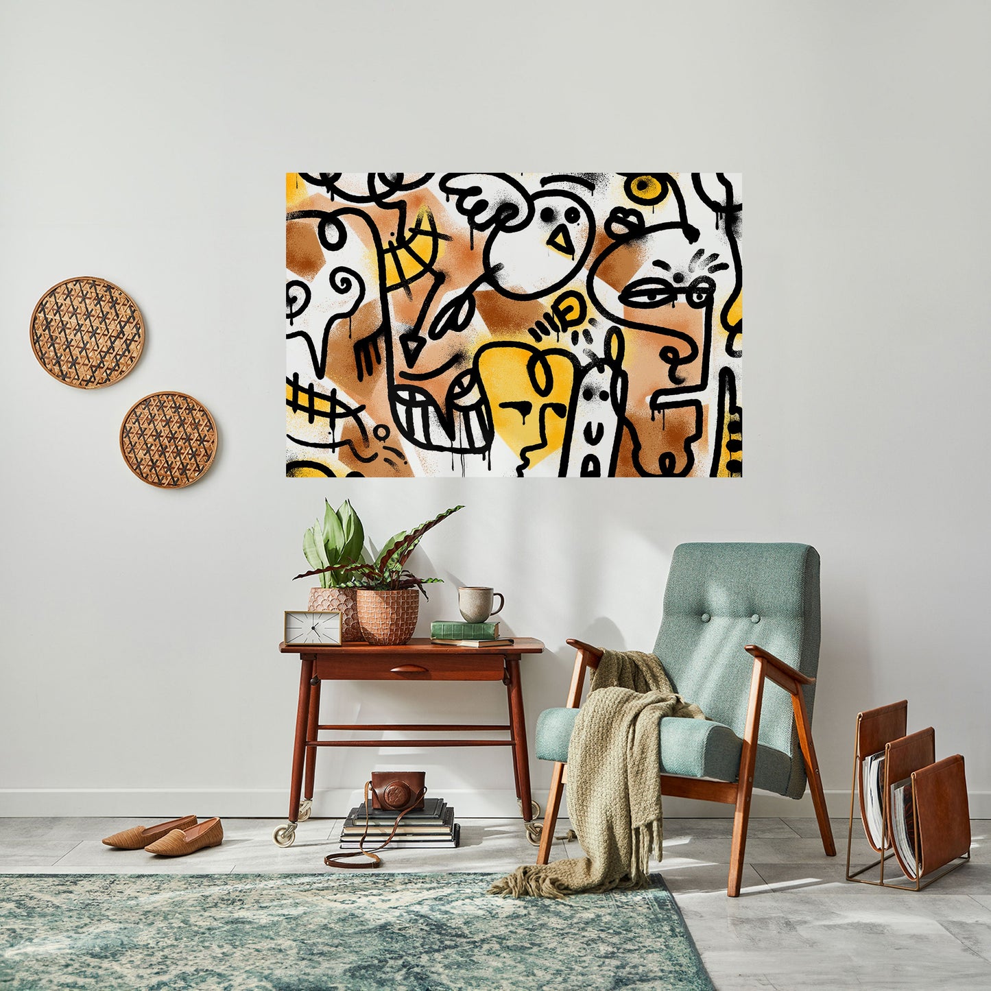 URBAN CANVAS Horisontell Poster med självhäftande mönster