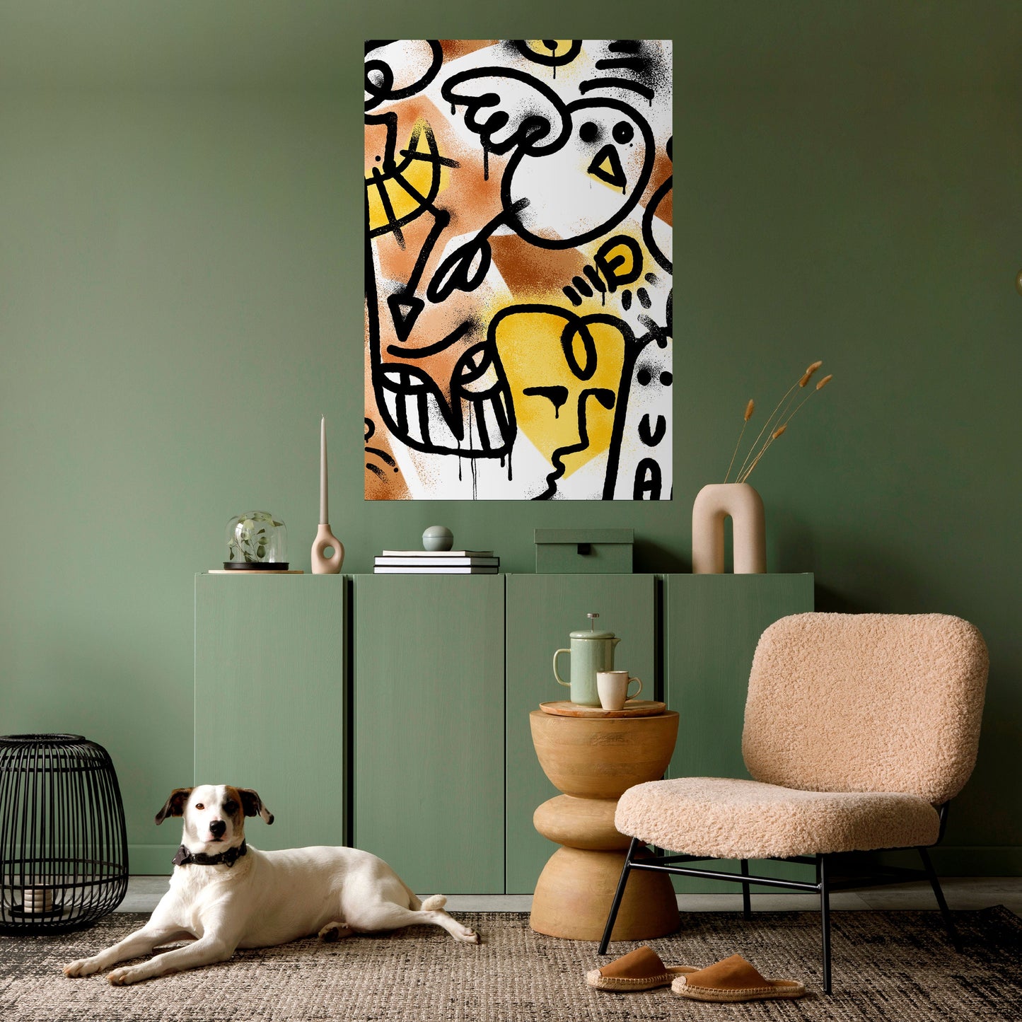 URBAN CANVAS vertikal poster med självhäftande mönster