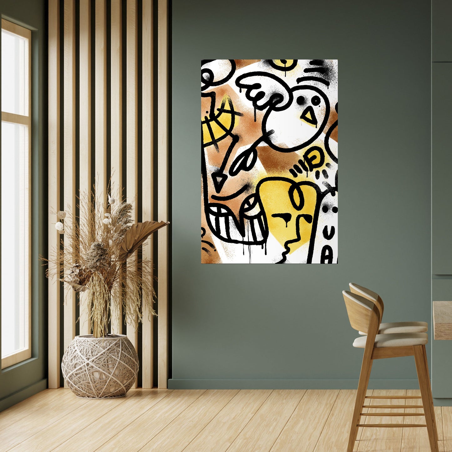 URBAN CANVAS vertikal poster med självhäftande mönster
