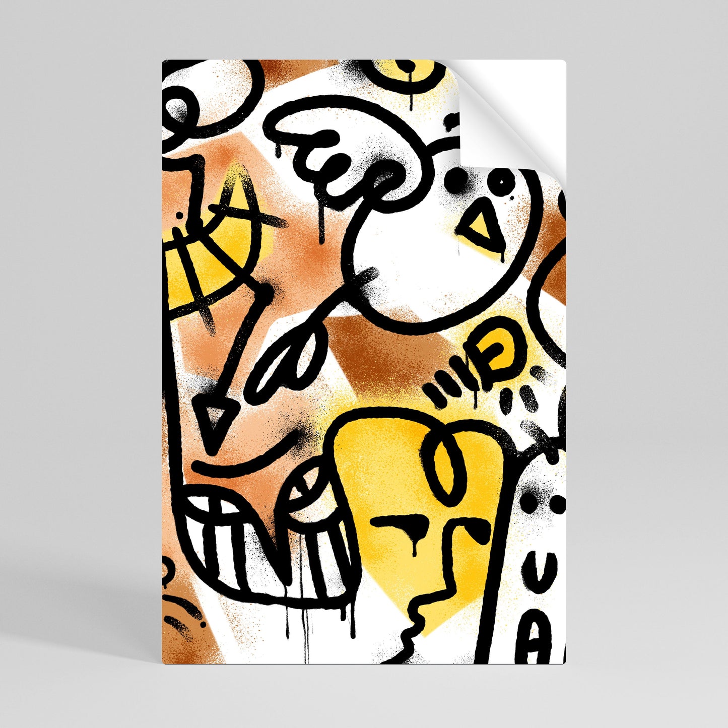 URBAN CANVAS vertikal poster med självhäftande mönster