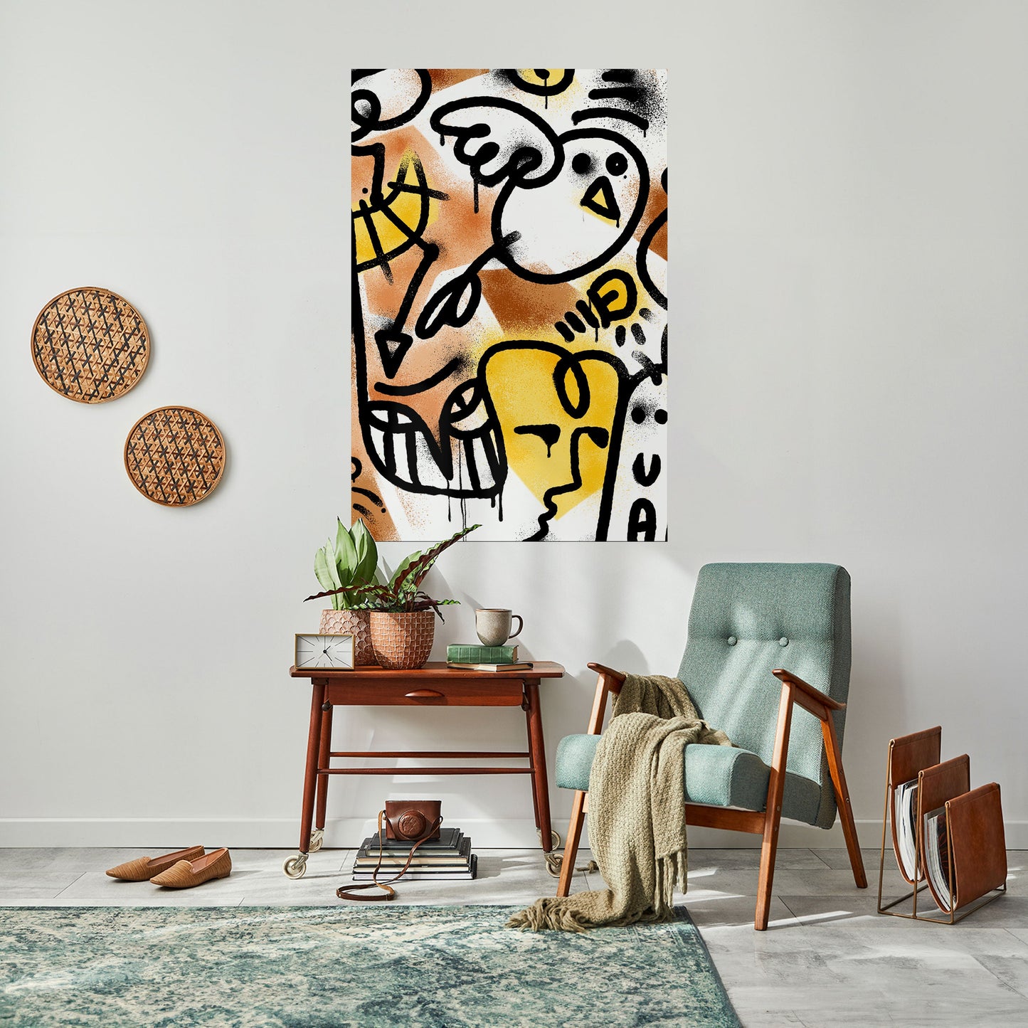URBAN CANVAS vertikal poster med självhäftande mönster