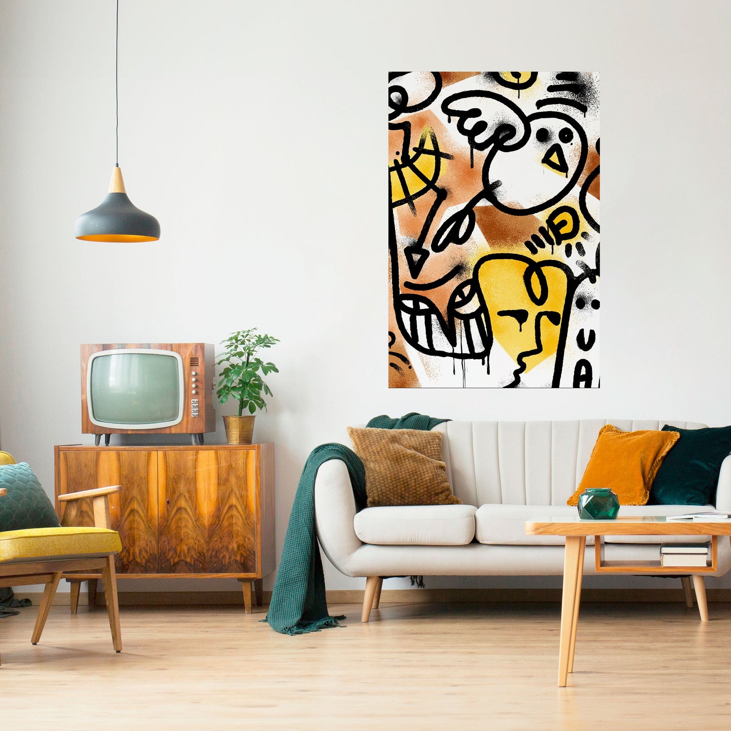 URBAN CANVAS vertikal poster med självhäftande mönster