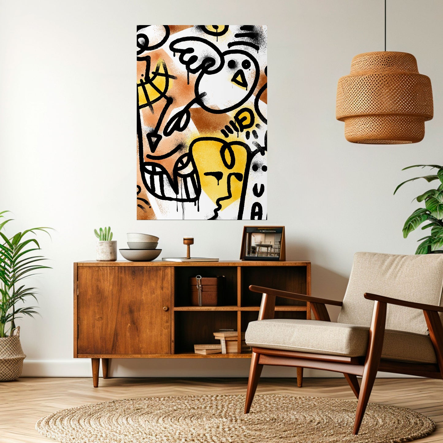 URBAN CANVAS vertikal poster med självhäftande mönster