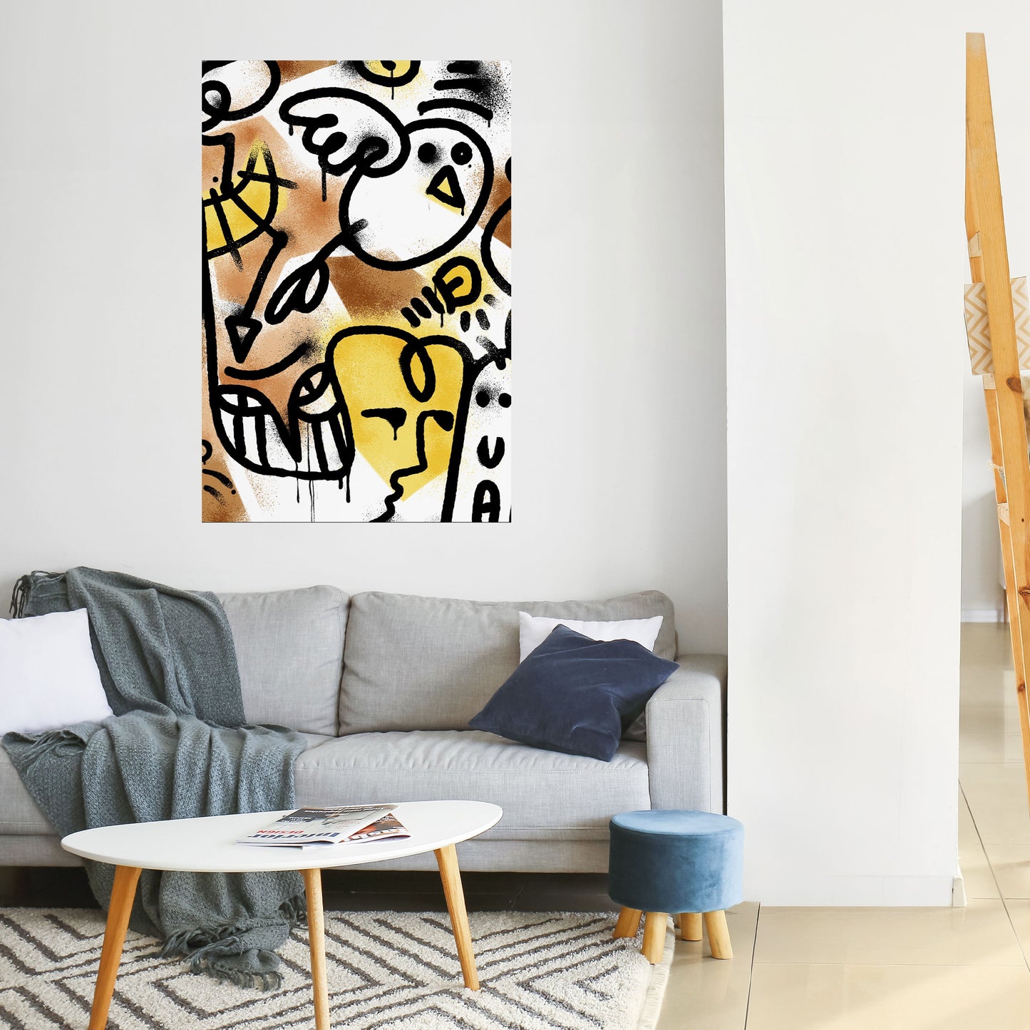 URBAN CANVAS vertikal poster med självhäftande mönster