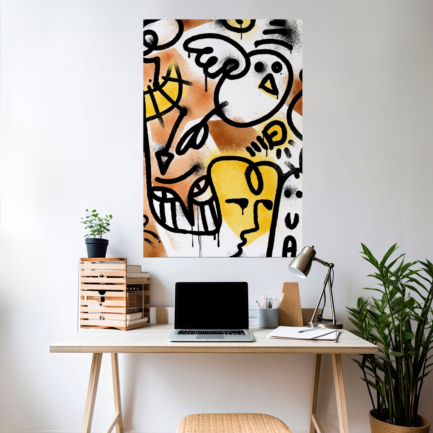 URBAN CANVAS vertikal poster med självhäftande mönster
