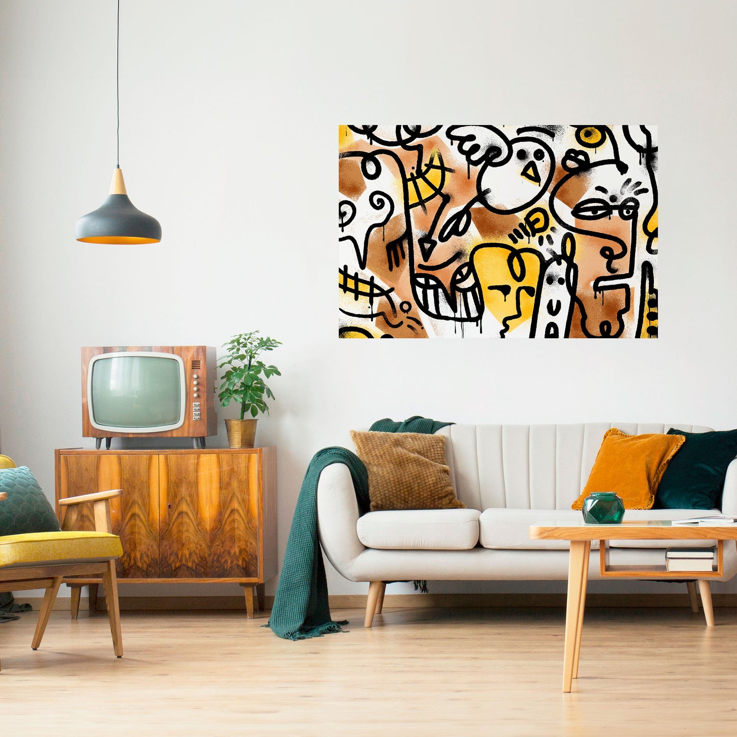 URBAN CANVAS Horisontell Poster med självhäftande mönster
