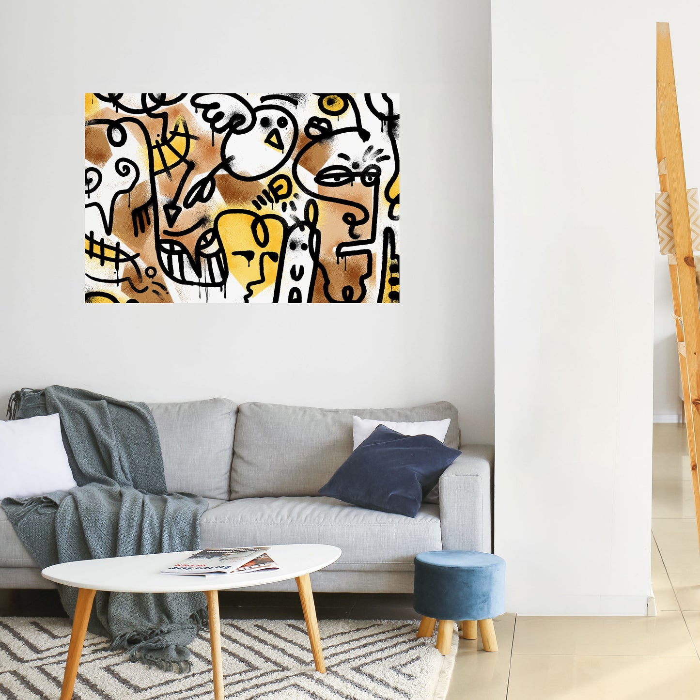 URBAN CANVAS Horisontell Poster med självhäftande mönster
