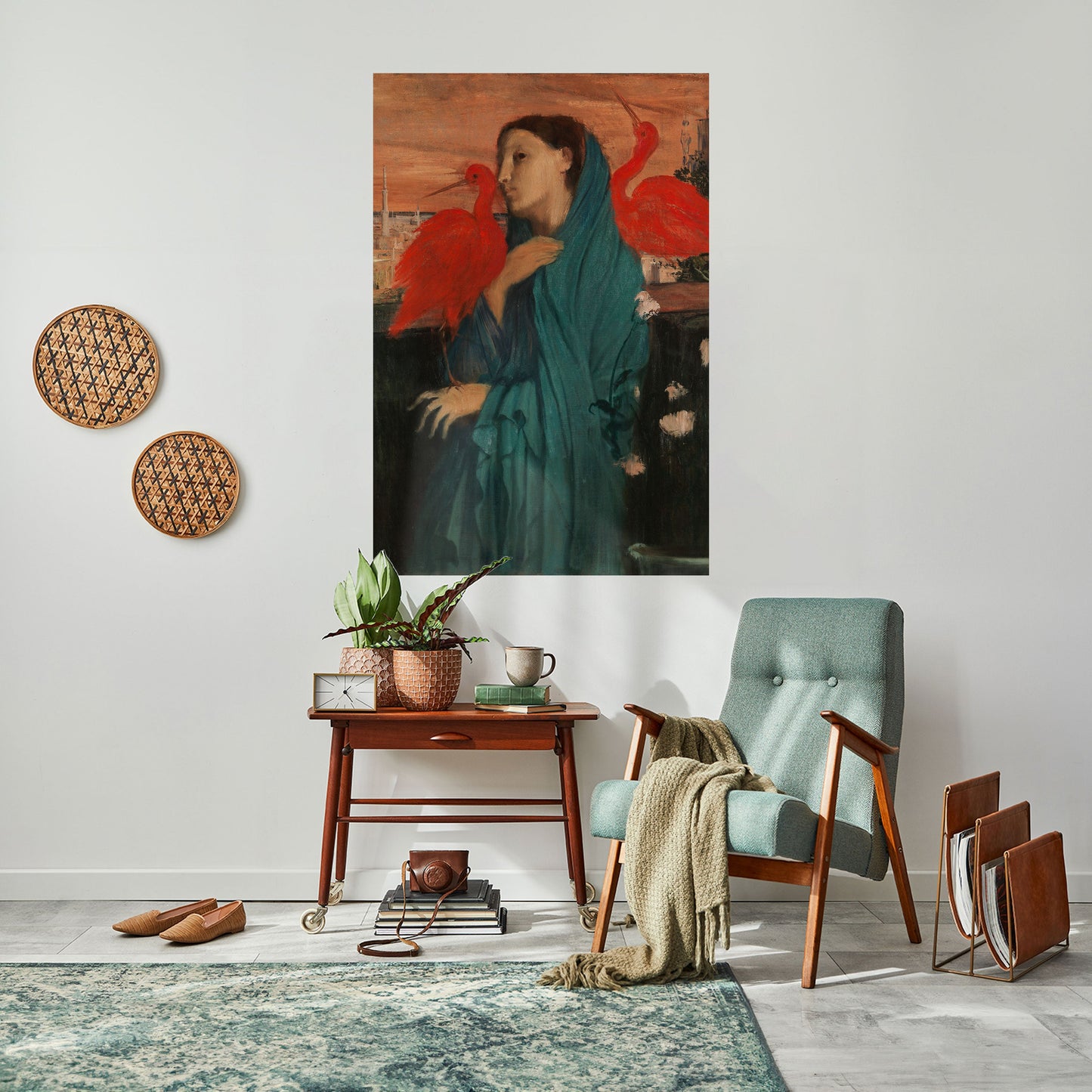 YOUNG WOMAN WITH IBIS Peel and Stick Vertical Poster