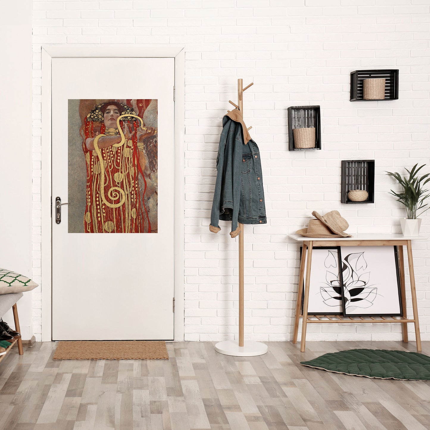 HYGIEIA AV KLIMT vertikal poster med självhäftande text