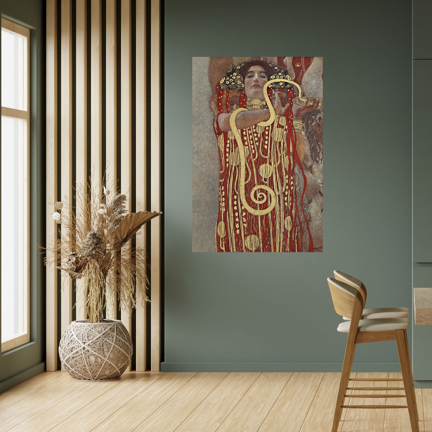 HYGIEIA AV KLIMT vertikal poster med självhäftande text
