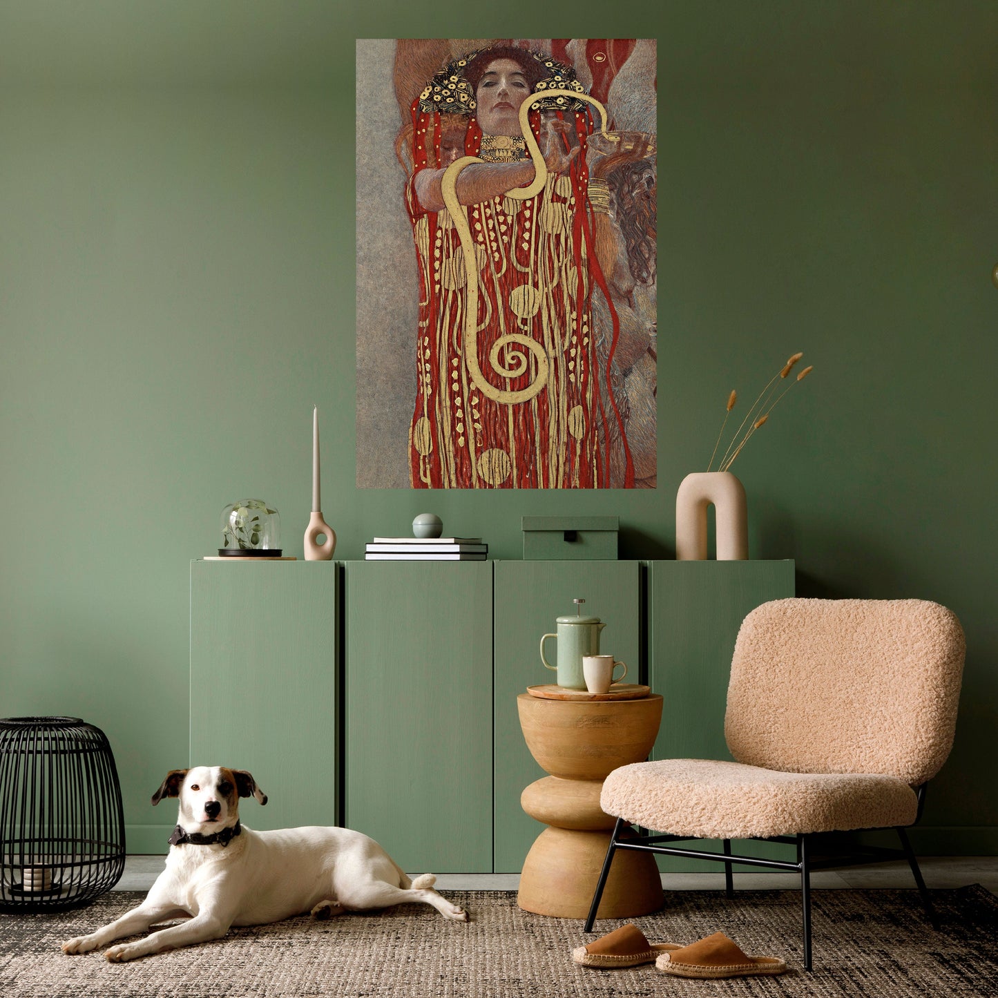 HYGIEIA AV KLIMT vertikal poster med självhäftande text