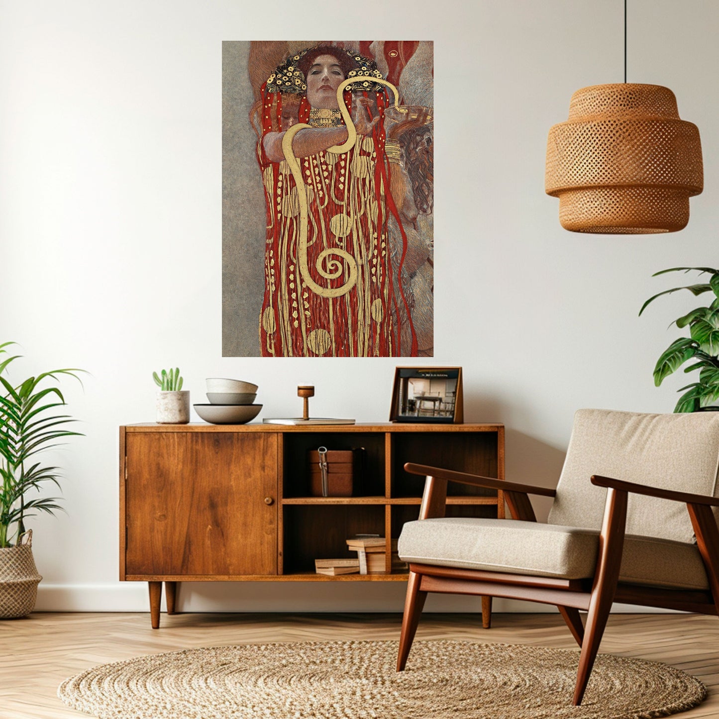 HYGIEIA AV KLIMT vertikal poster med självhäftande text
