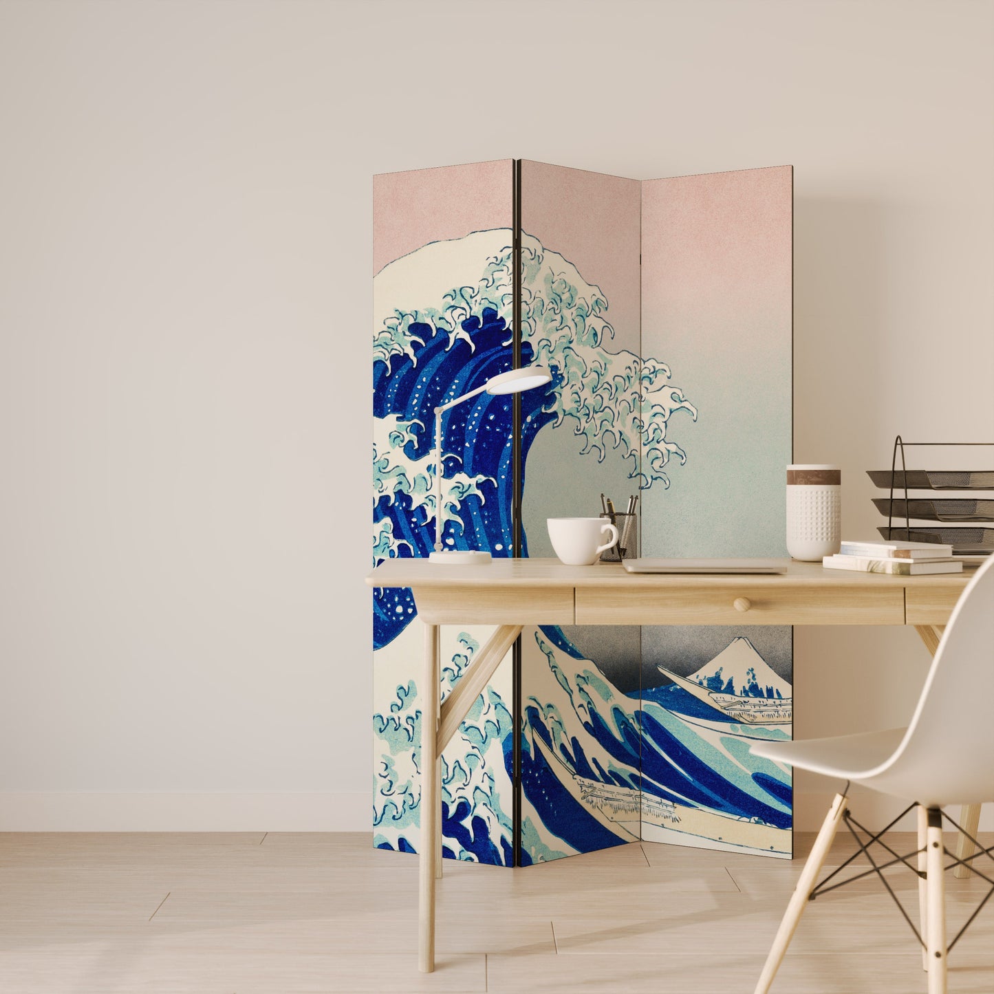 THE GREAT WAVE Dekorativ rumsavdelare med 3 paneler