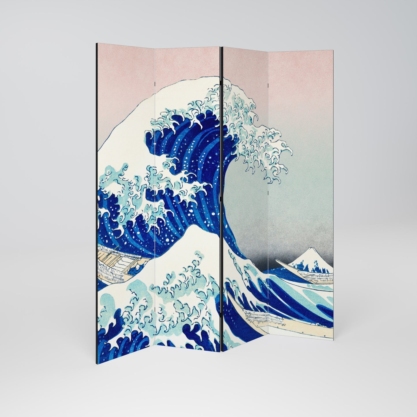 THE GREAT WAVE Dekorativ rumsavdelare med 4 paneler