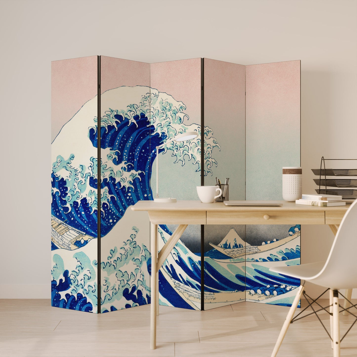 THE GREAT WAVE Decorative 5-Panel Room Divider