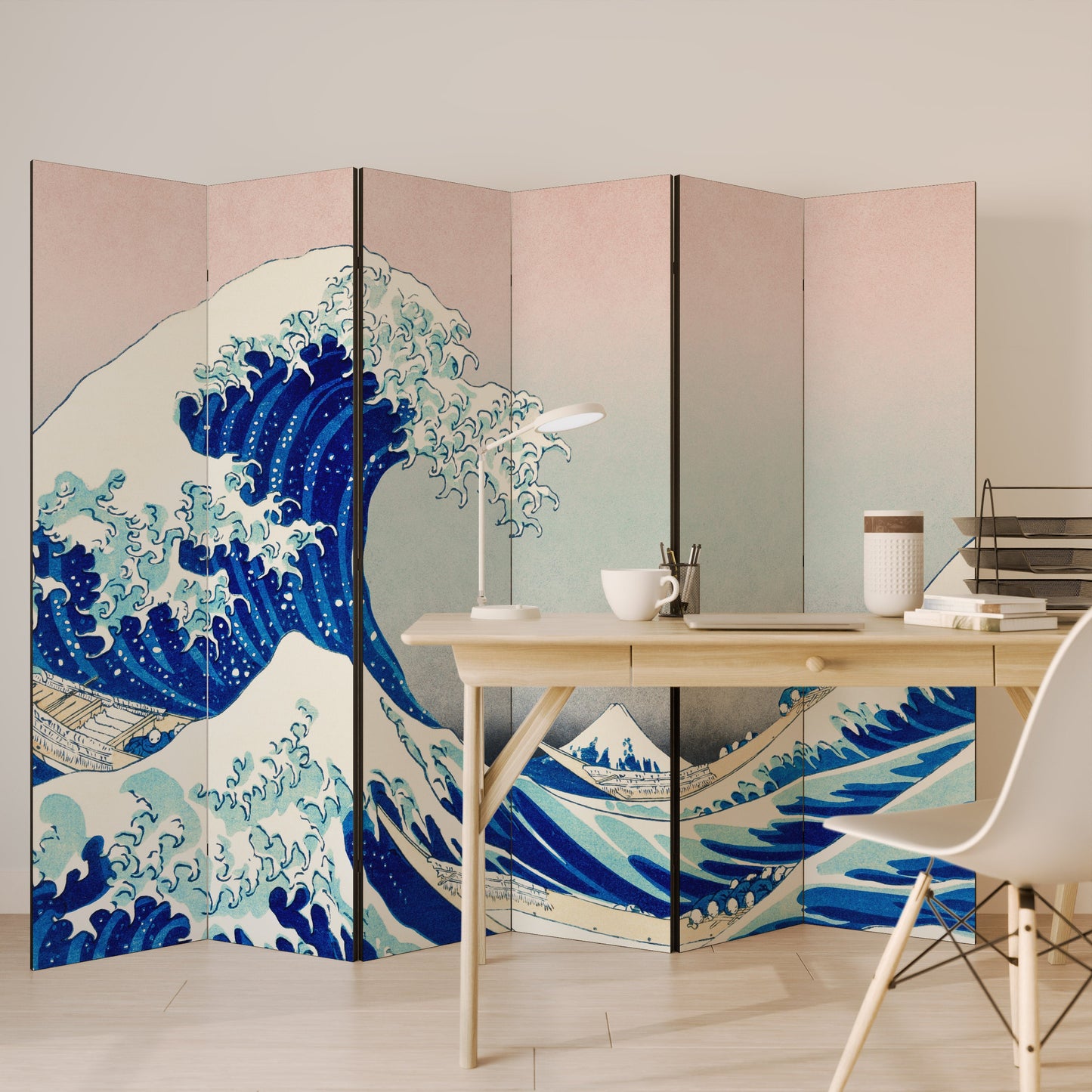 THE GREAT WAVE Decorative 6-Panel Room Divider