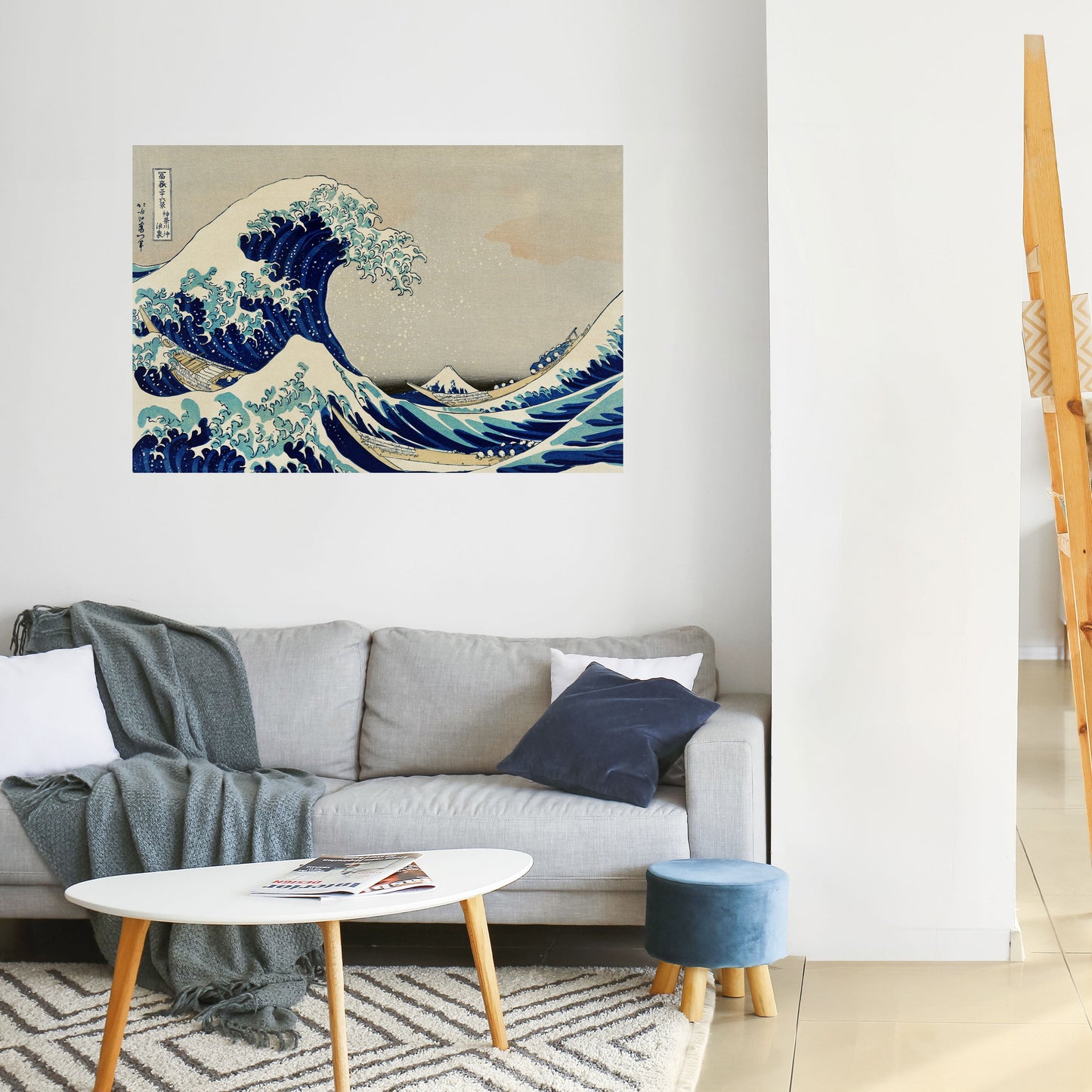 Den stora vågen, skalbar och självhäftande horisontell poster