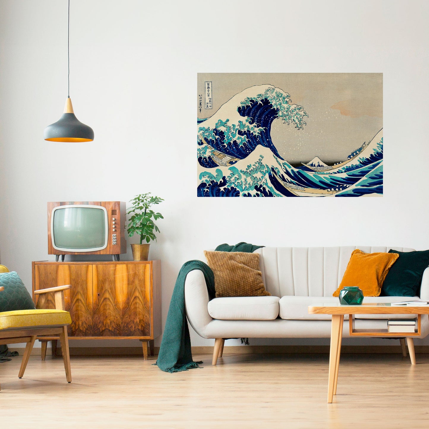 Den stora vågen, skalbar och självhäftande horisontell poster