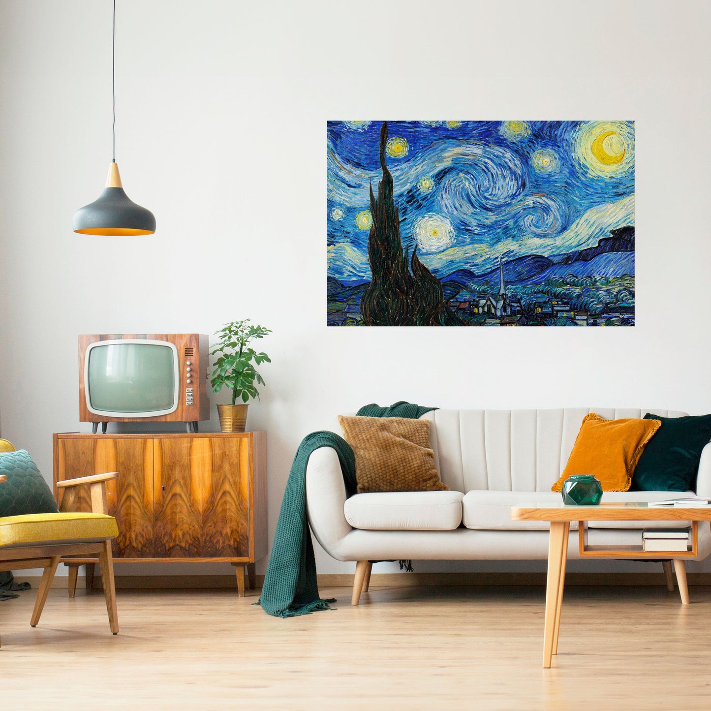 STARRY NIGHT horisontell affisch med självhäftande motiv