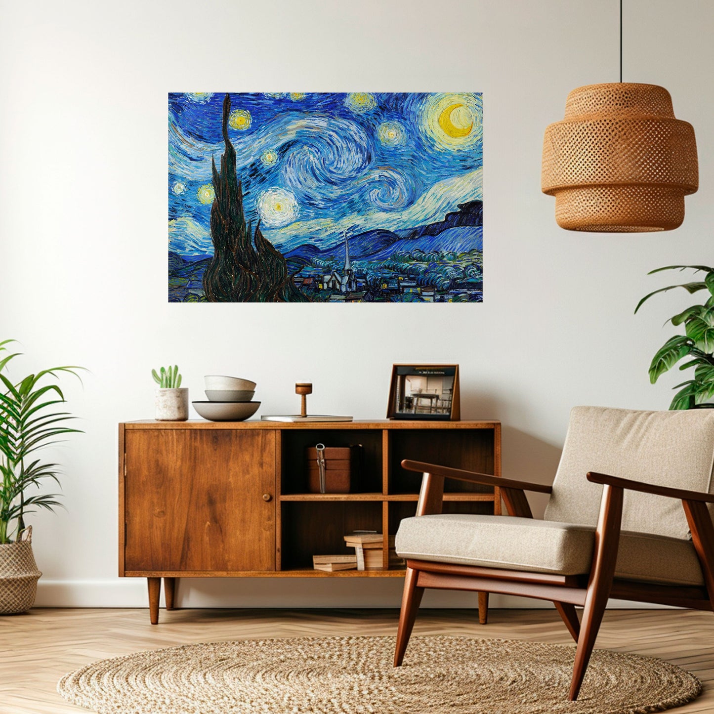 STARRY NIGHT horisontell affisch med självhäftande motiv