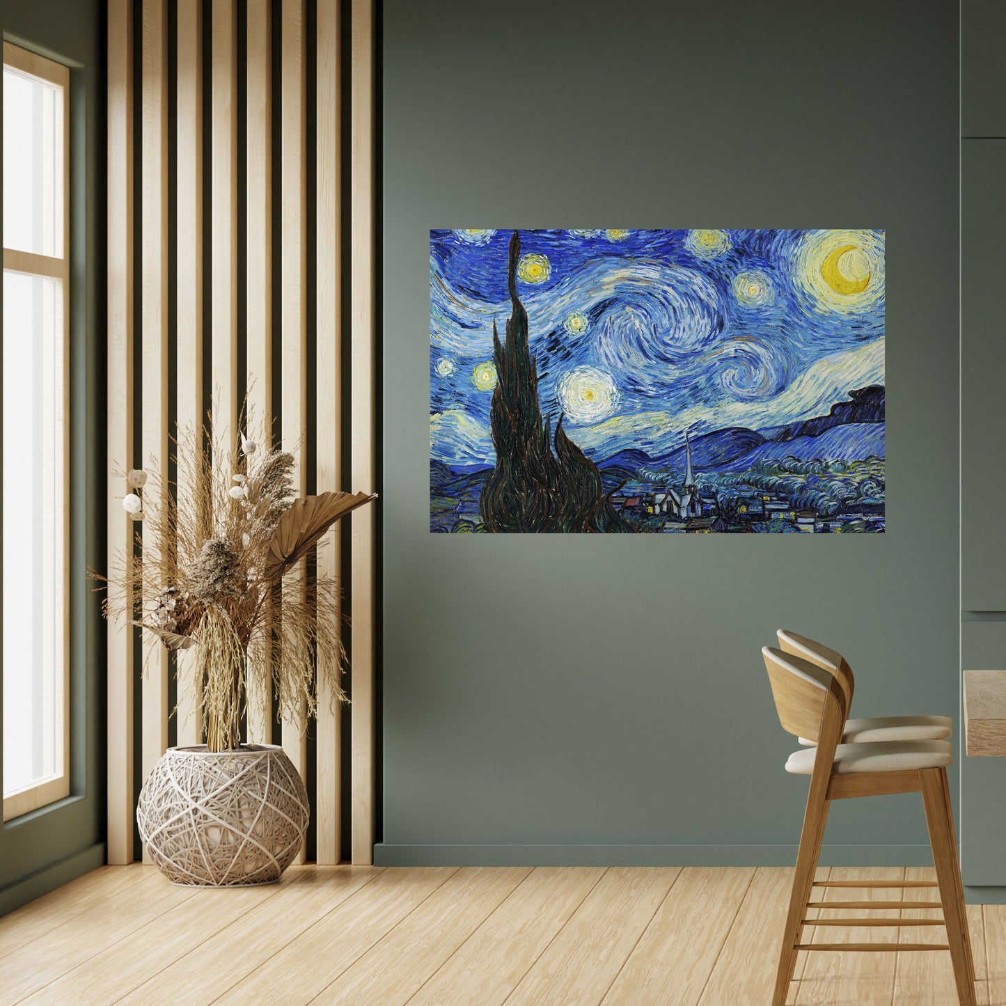 STARRY NIGHT horisontell affisch med självhäftande motiv