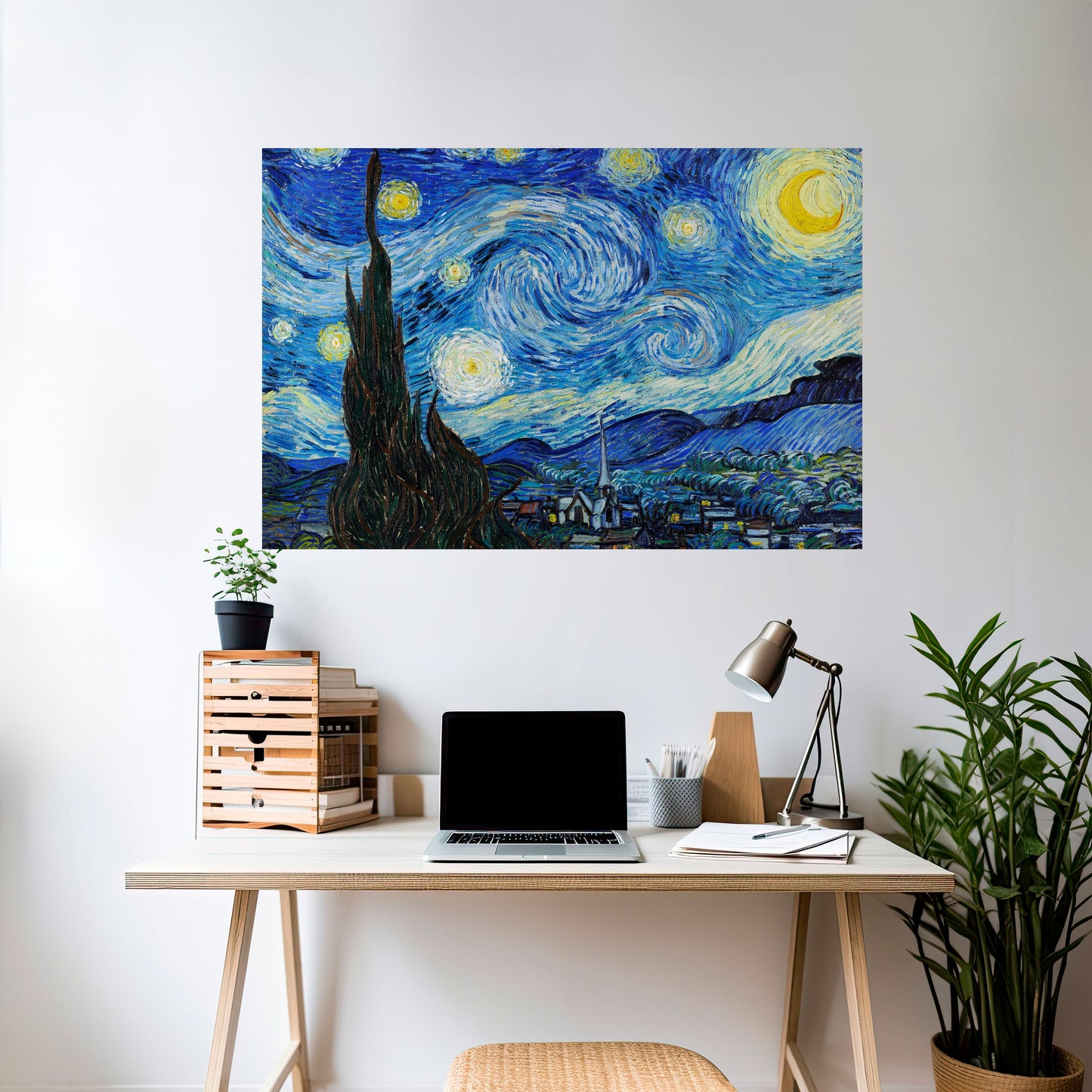 STARRY NIGHT horisontell affisch med självhäftande motiv