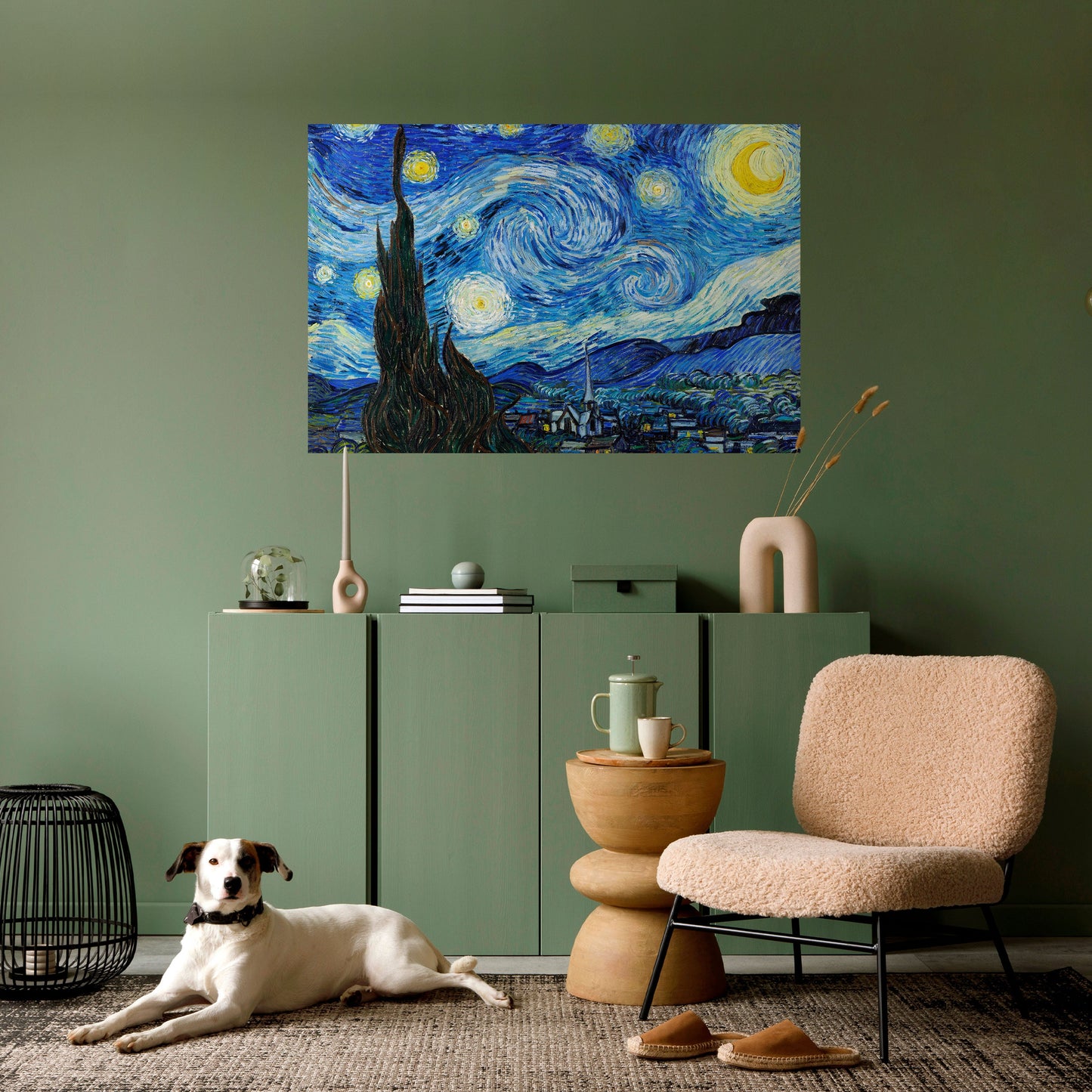 STARRY NIGHT horisontell affisch med självhäftande motiv