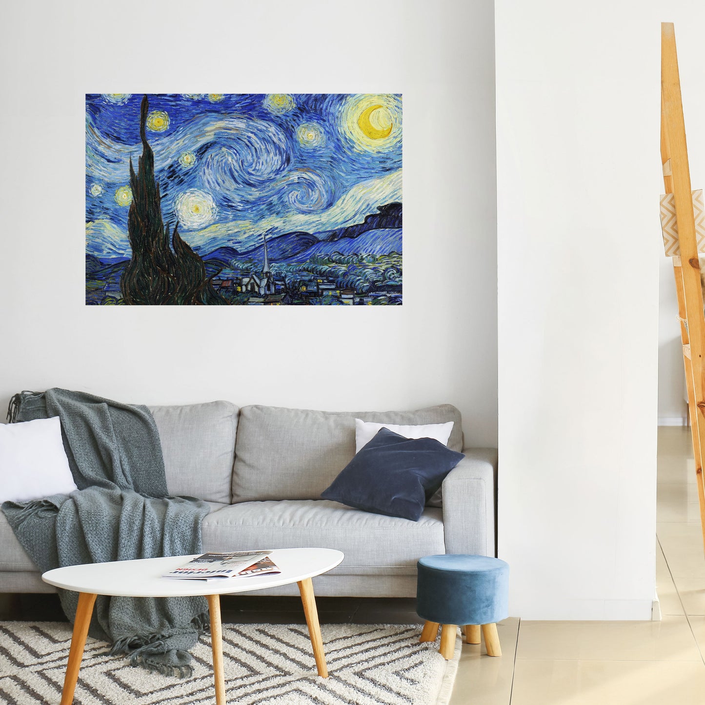 STARRY NIGHT horisontell affisch med självhäftande motiv