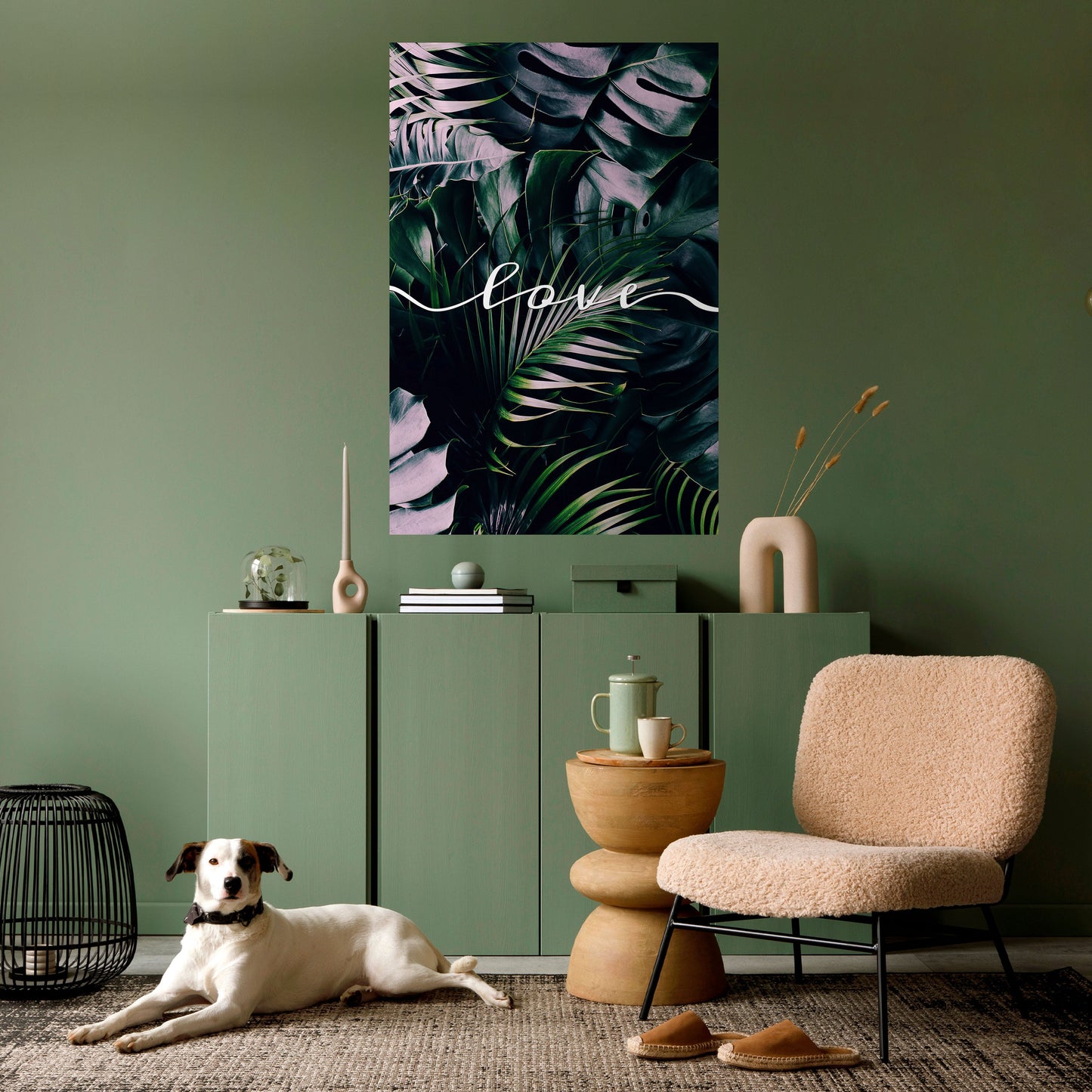 KÄRLEK I LÖV - Skalbar och självhäftande poster
