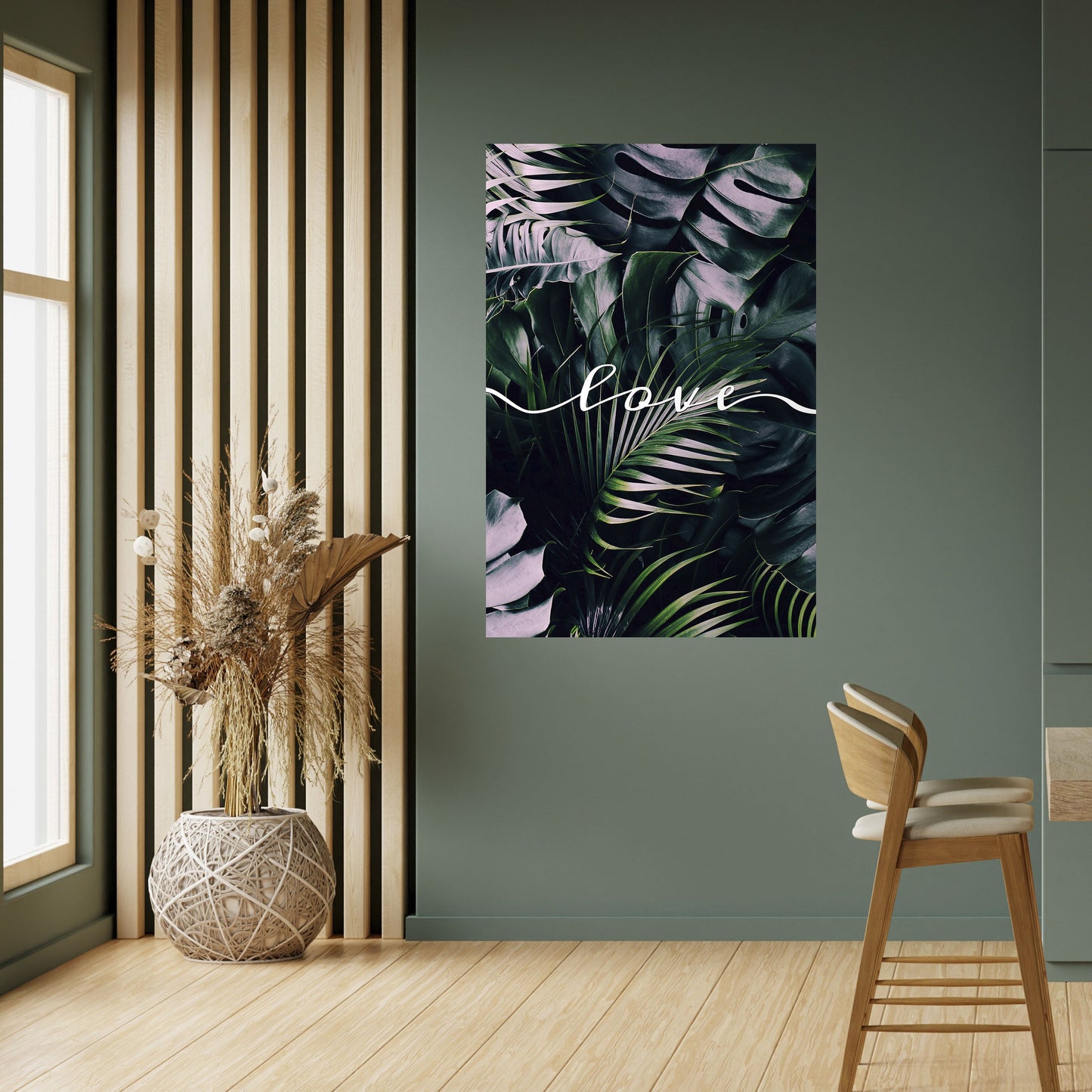 KÄRLEK I LÖV - Skalbar och självhäftande poster