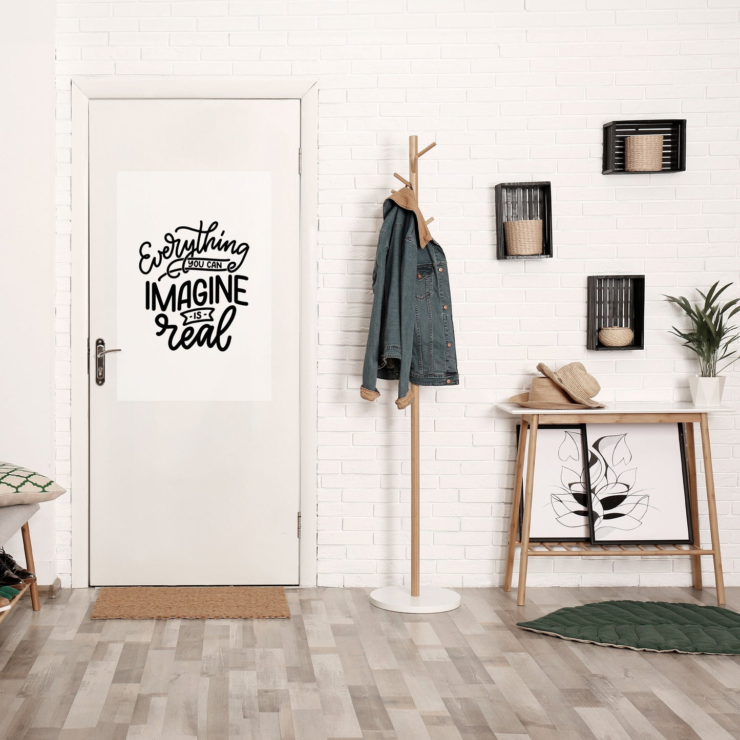 DRÖMMAR BLI VERKLIGHET Vertikal poster med självhäftande text