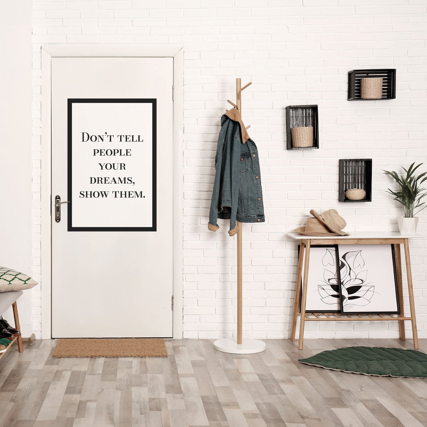 DRÖMMAR I HANDLING Vertikal poster med självhäftande text