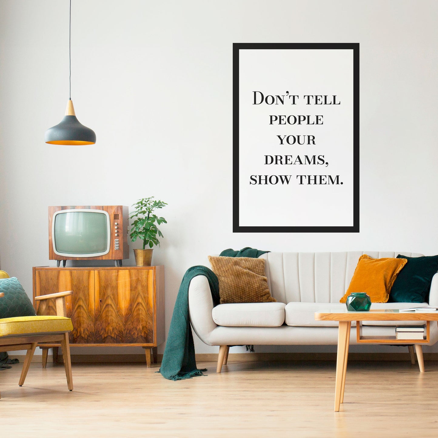 DRÖMMAR I HANDLING Vertikal poster med självhäftande text