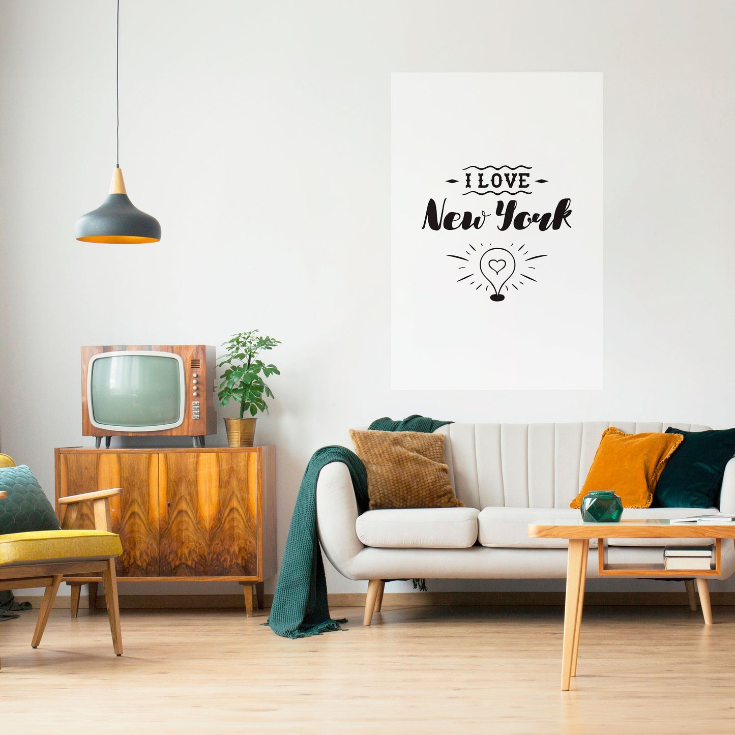 JAG ÄLSKAR NEW YORK Vertikal poster med självhäftande text