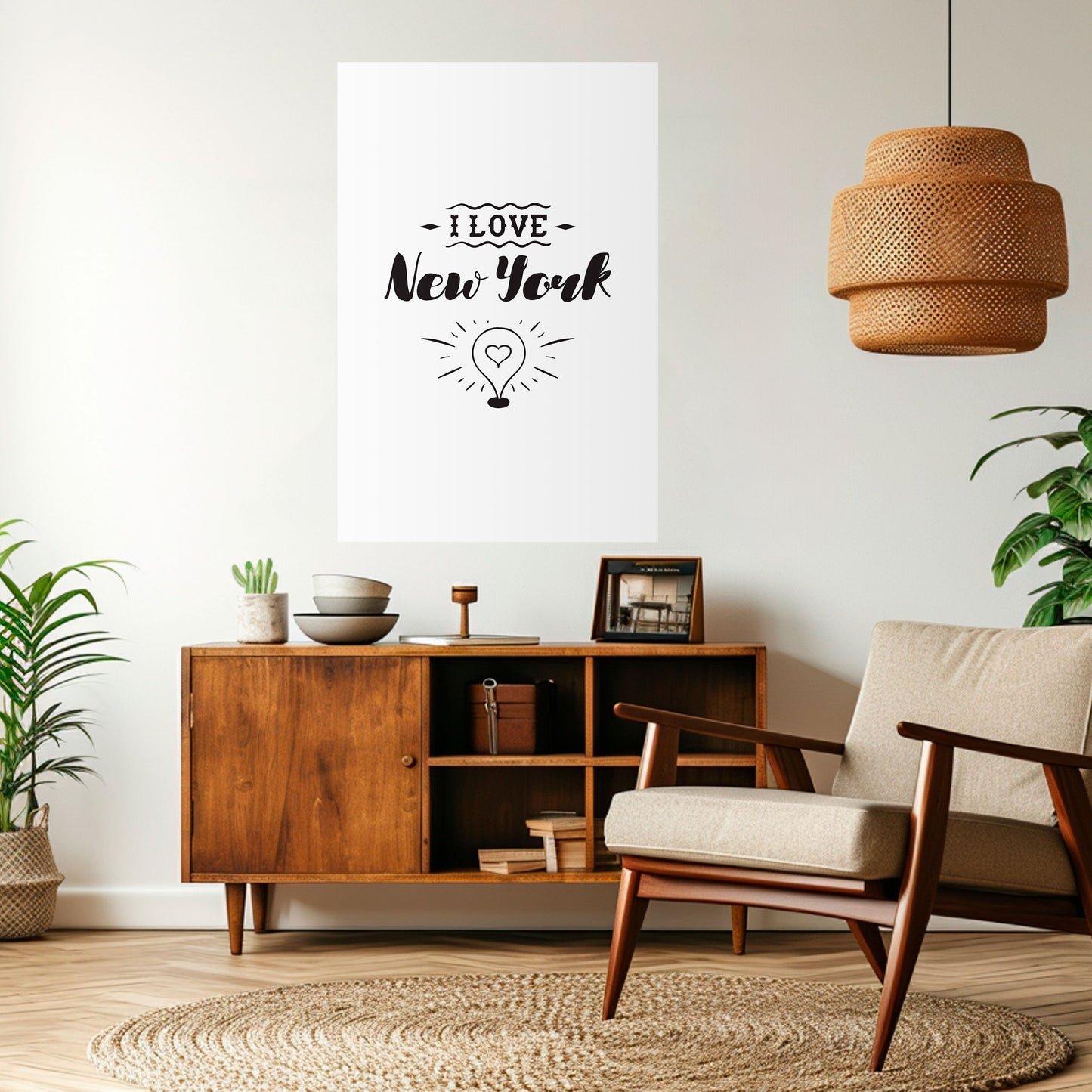 JAG ÄLSKAR NEW YORK Vertikal poster med självhäftande text