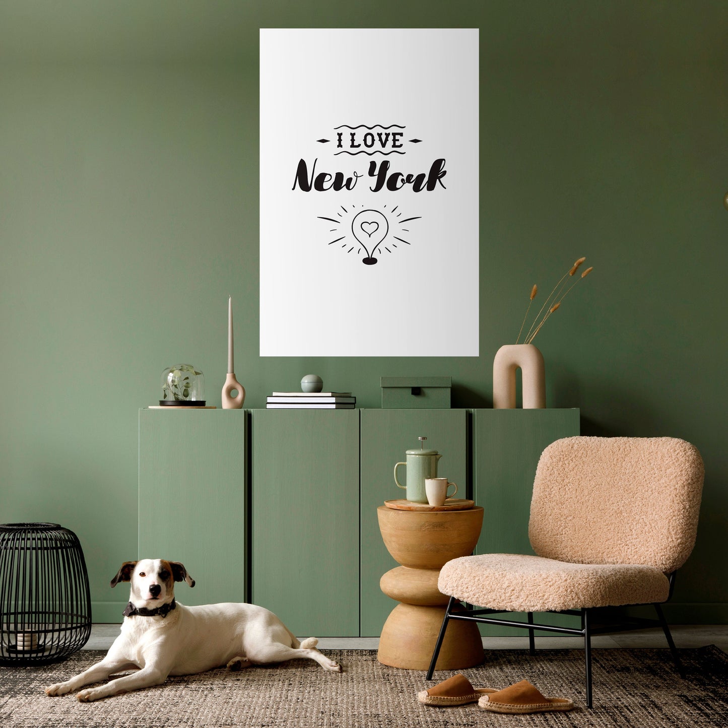 JAG ÄLSKAR NEW YORK Vertikal poster med självhäftande text