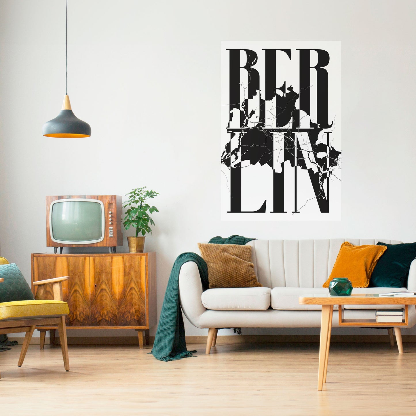 BERLINS HORISONTER – vertikal poster med självhäftande tryck