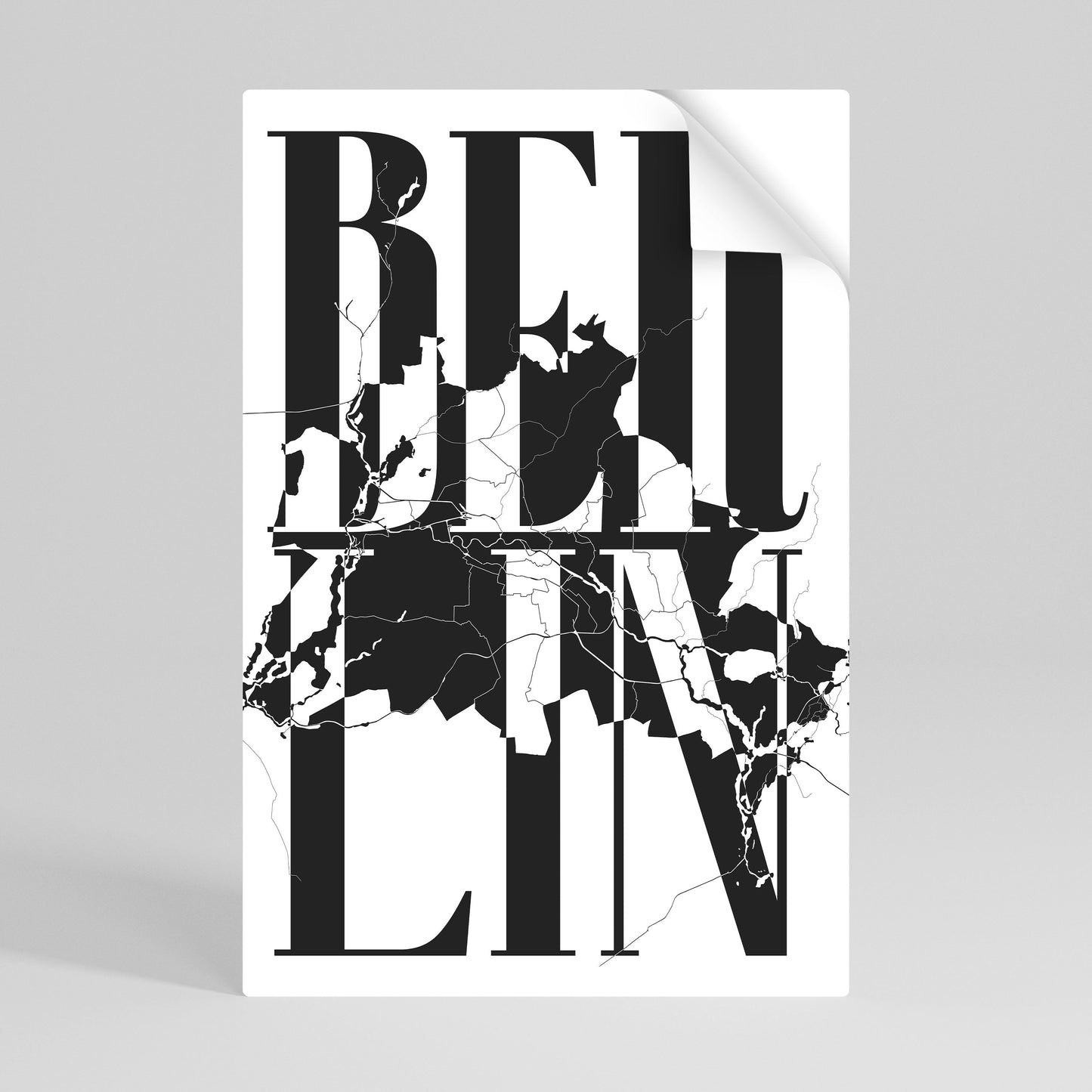 BERLINS HORISONTER – vertikal poster med självhäftande tryck