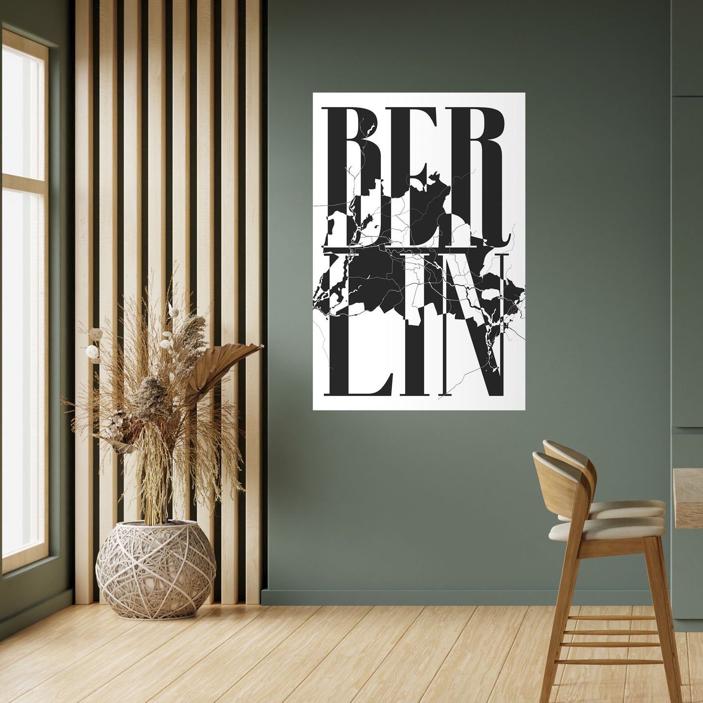 BERLINS HORISONTER – vertikal poster med självhäftande tryck