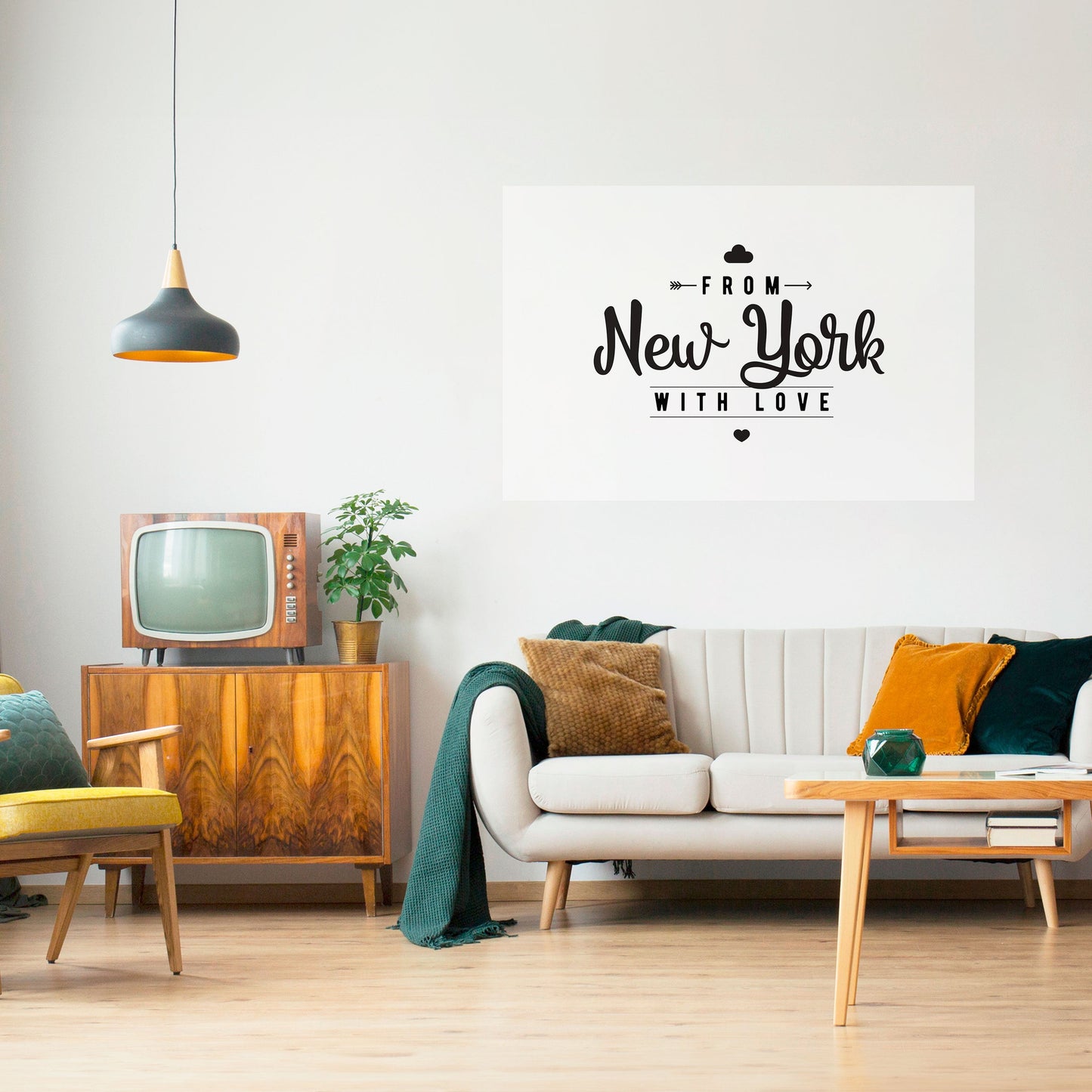 NEW YORK HEARTBEAT Peel and Stick Horizontal Poster