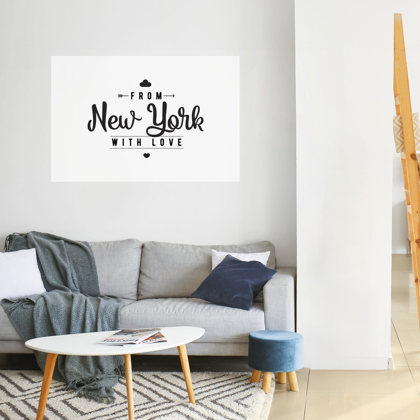 NEW YORK HEARTBEAT Peel and Stick Horizontal Poster