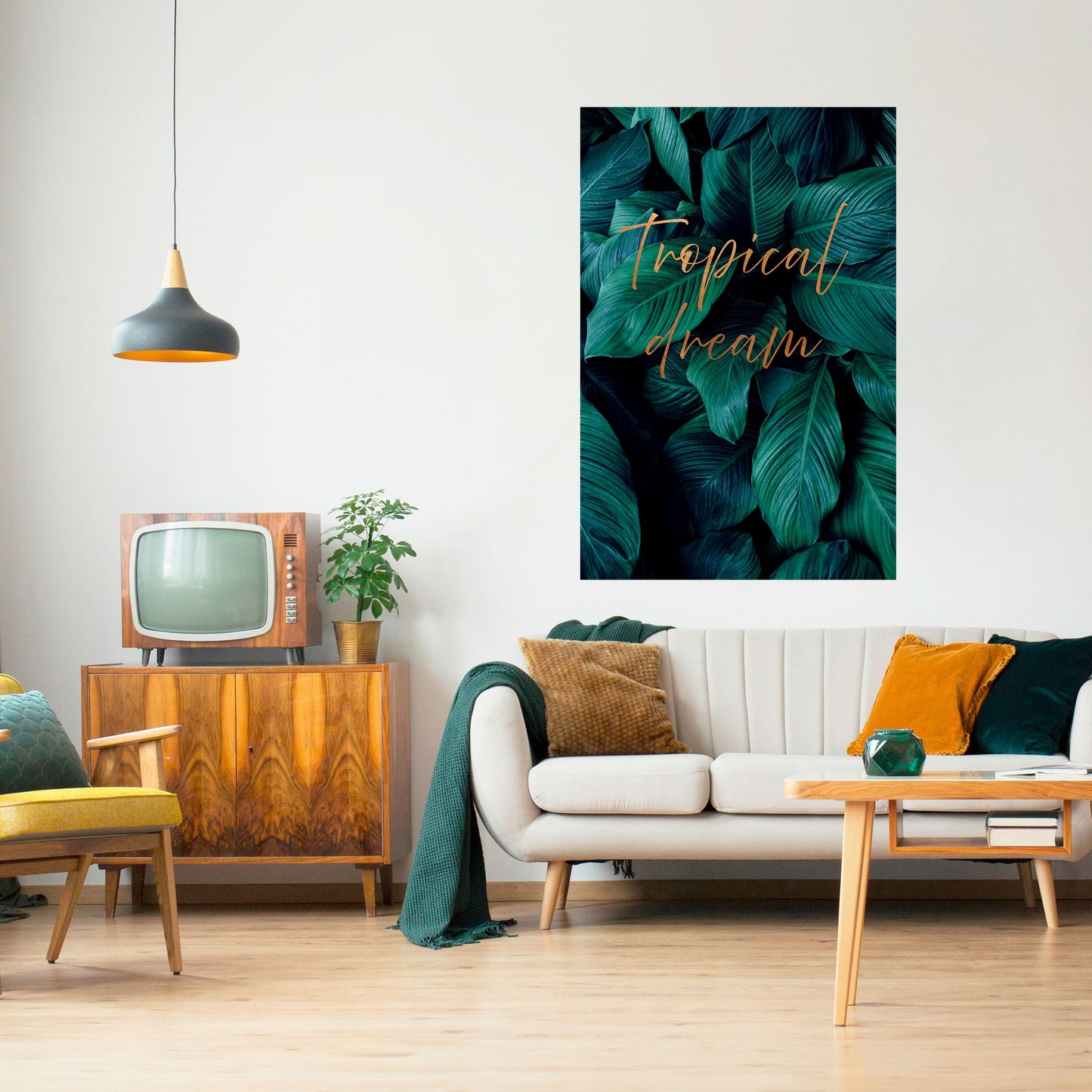 TROPISK LYCKA Vertikal Poster med självhäftande klistermärke