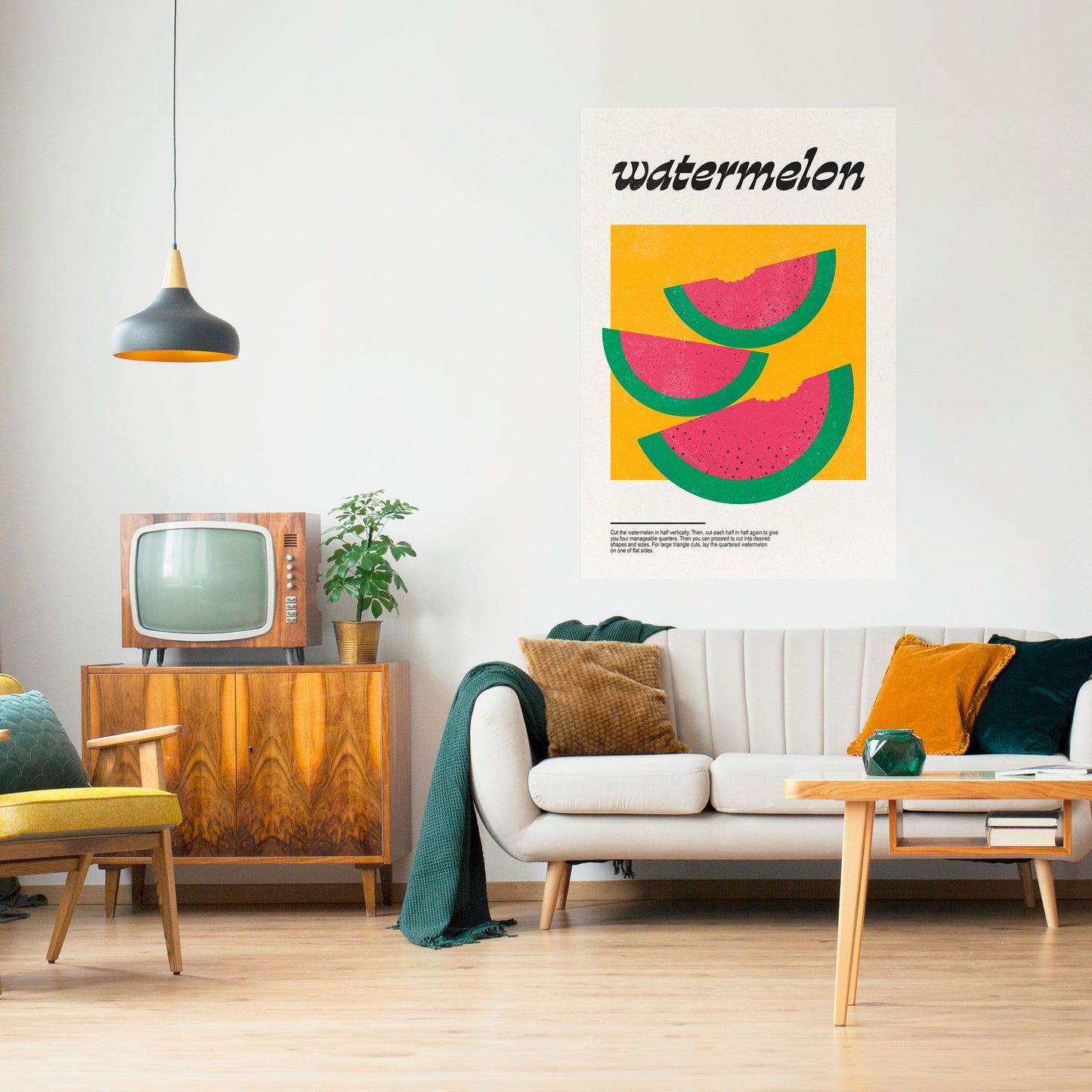 VATTENMELON WHIMSY vertikal affisch med självhäftande motiv