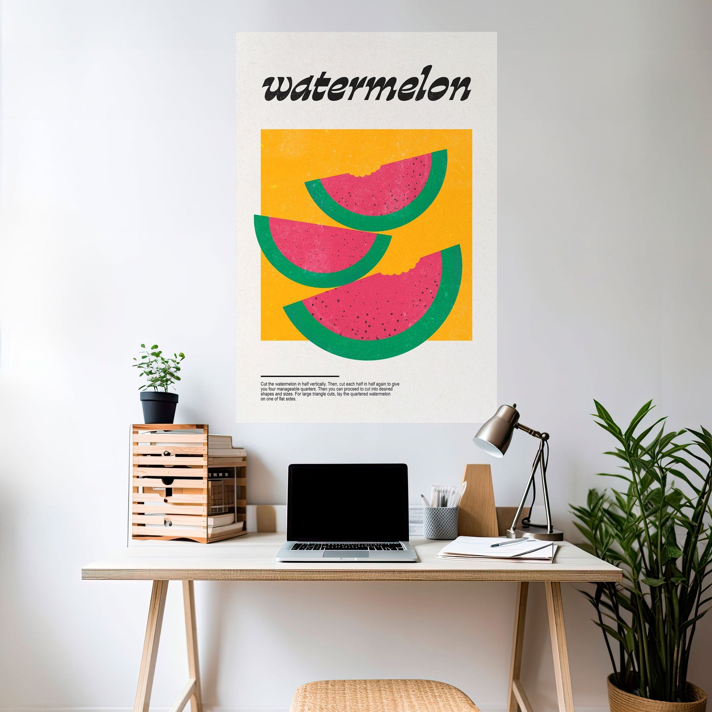 VATTENMELON WHIMSY vertikal affisch med självhäftande motiv