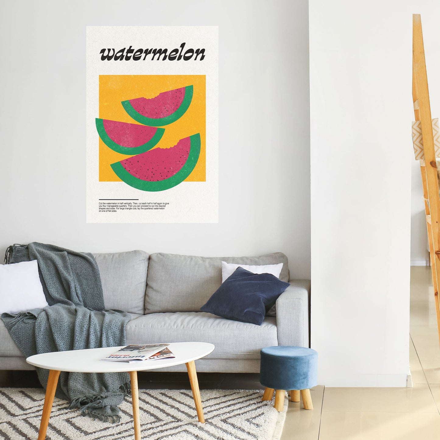 VATTENMELON WHIMSY vertikal affisch med självhäftande motiv