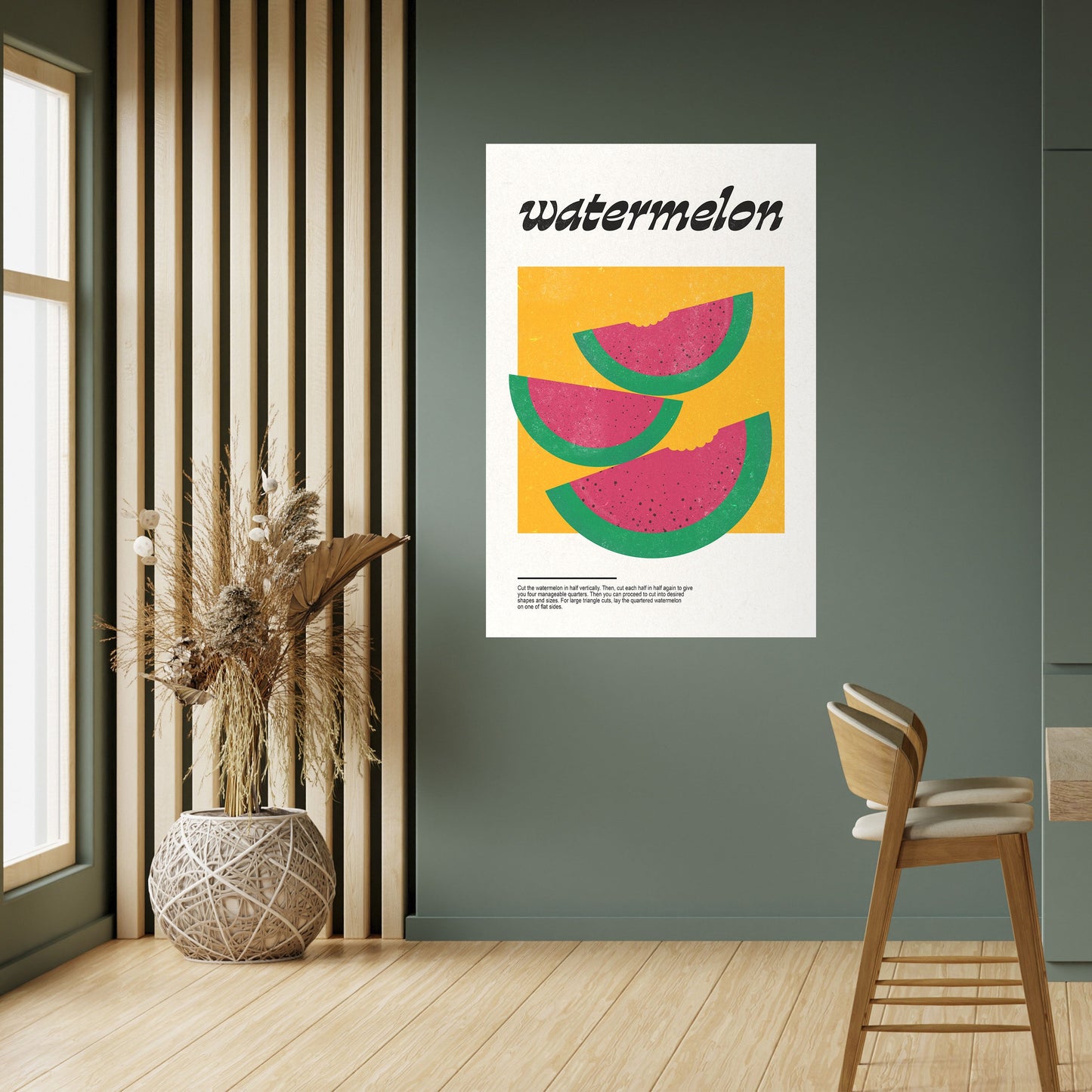 VATTENMELON WHIMSY vertikal affisch med självhäftande motiv