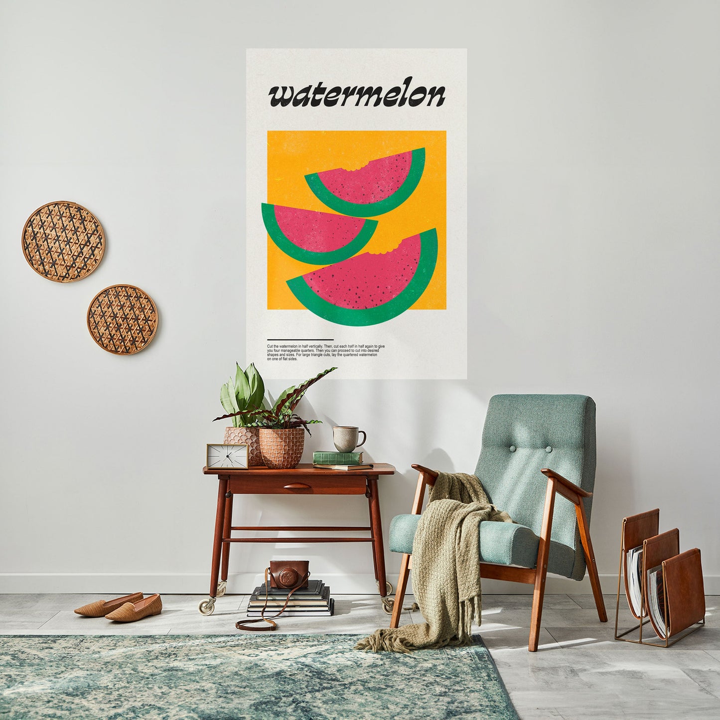 VATTENMELON WHIMSY vertikal affisch med självhäftande motiv